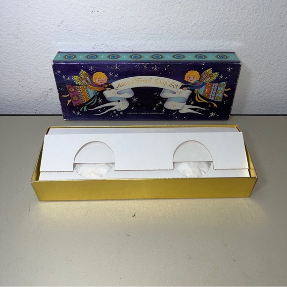 Vintage Avon Cherub Hostess Soap Set of 2 Angels Angelic Babies In Original Box - Picture 3 of 7